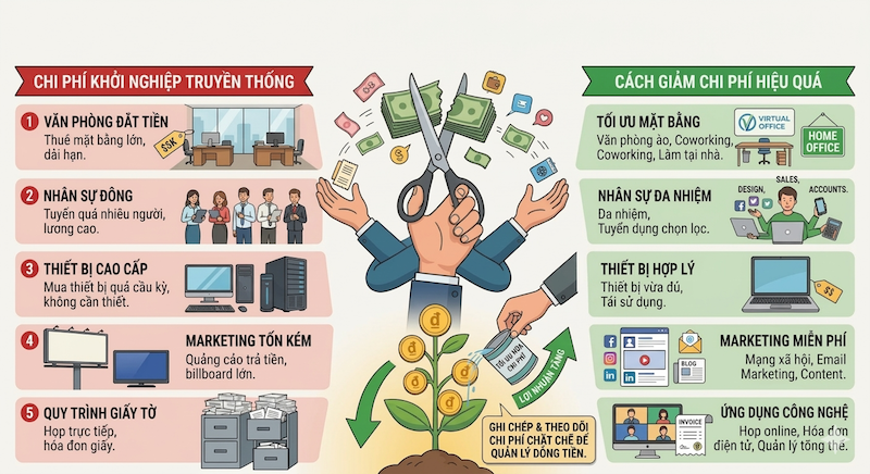 Cần làm gì để giảm chi phí khi mới mở doanh nghiệp?