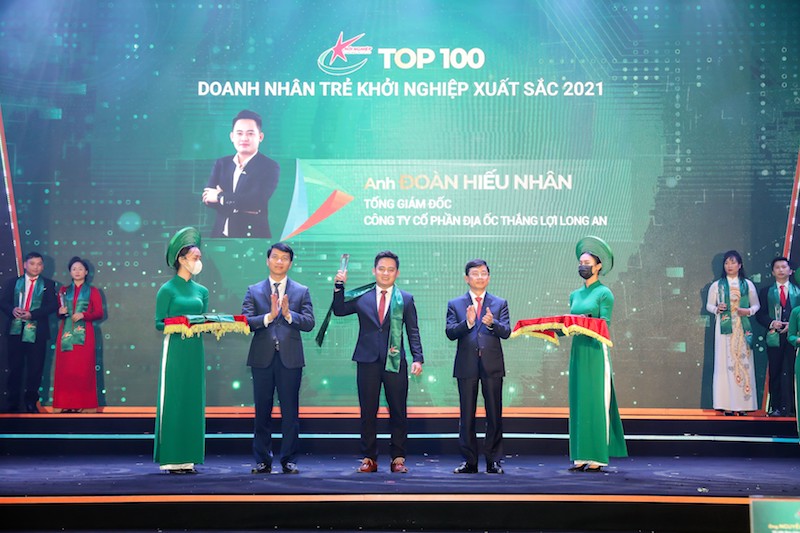 Tổng giám đốc Thắng Lợi Long An được vinh danh trong Top 100 Doanh nhân trẻ khởi nghiệp xuất sắc 2021